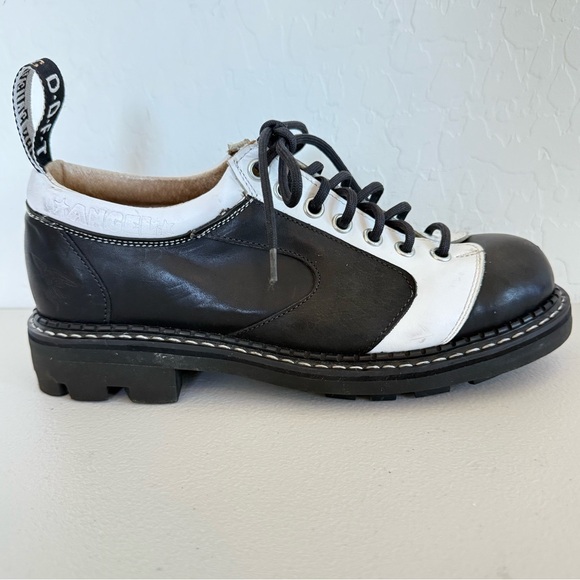 John Fluevog Angels Black and White Leather Derby Oxford Shoe Woman’s UK 5 US 7 - Picture 1 of 12
